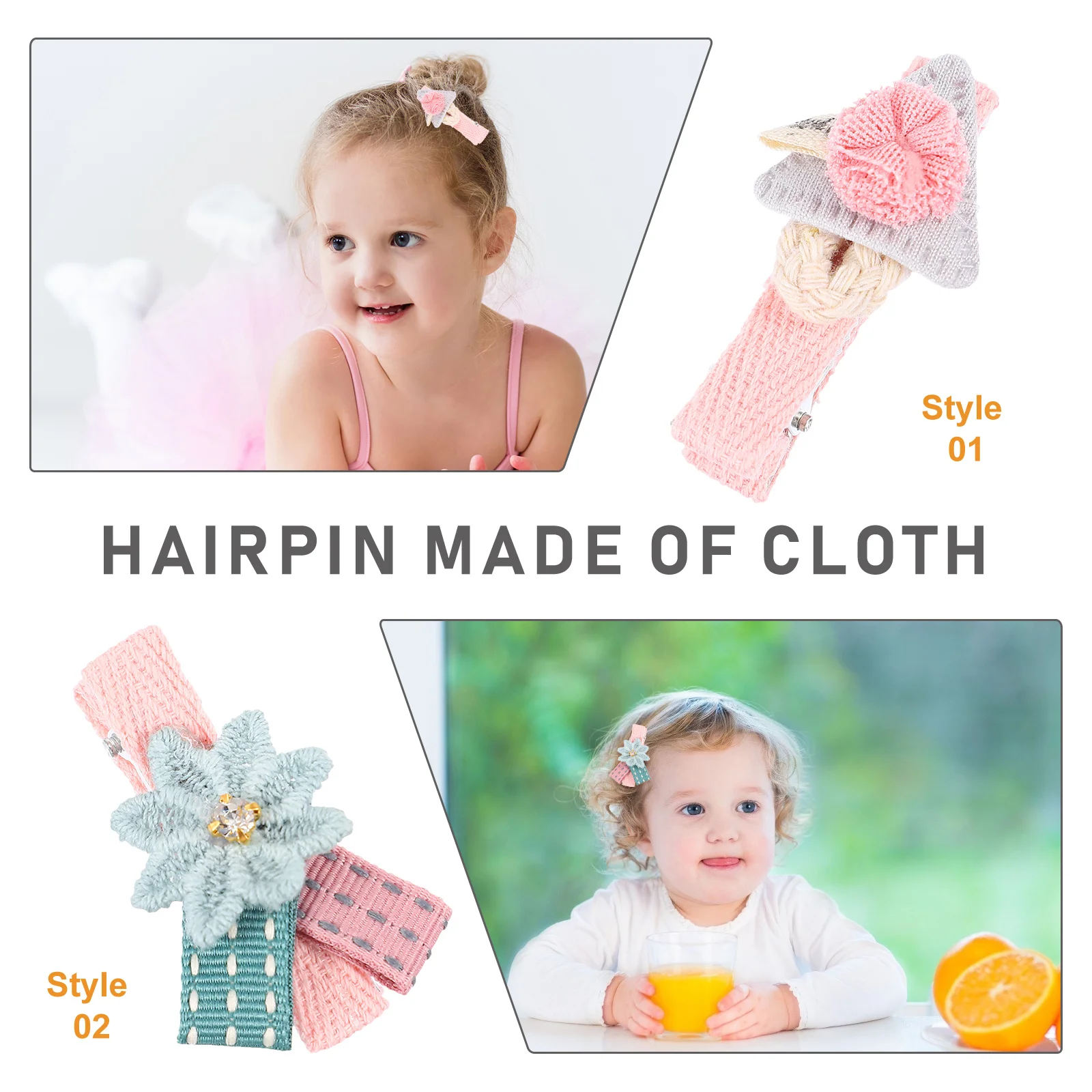 

12Pcs Cartoon Kids Hair Clips Fabric Baby Barrettes Hairpin Adorable Flower Hairpins Decorative Hairpin for Toddlers Daily Wear