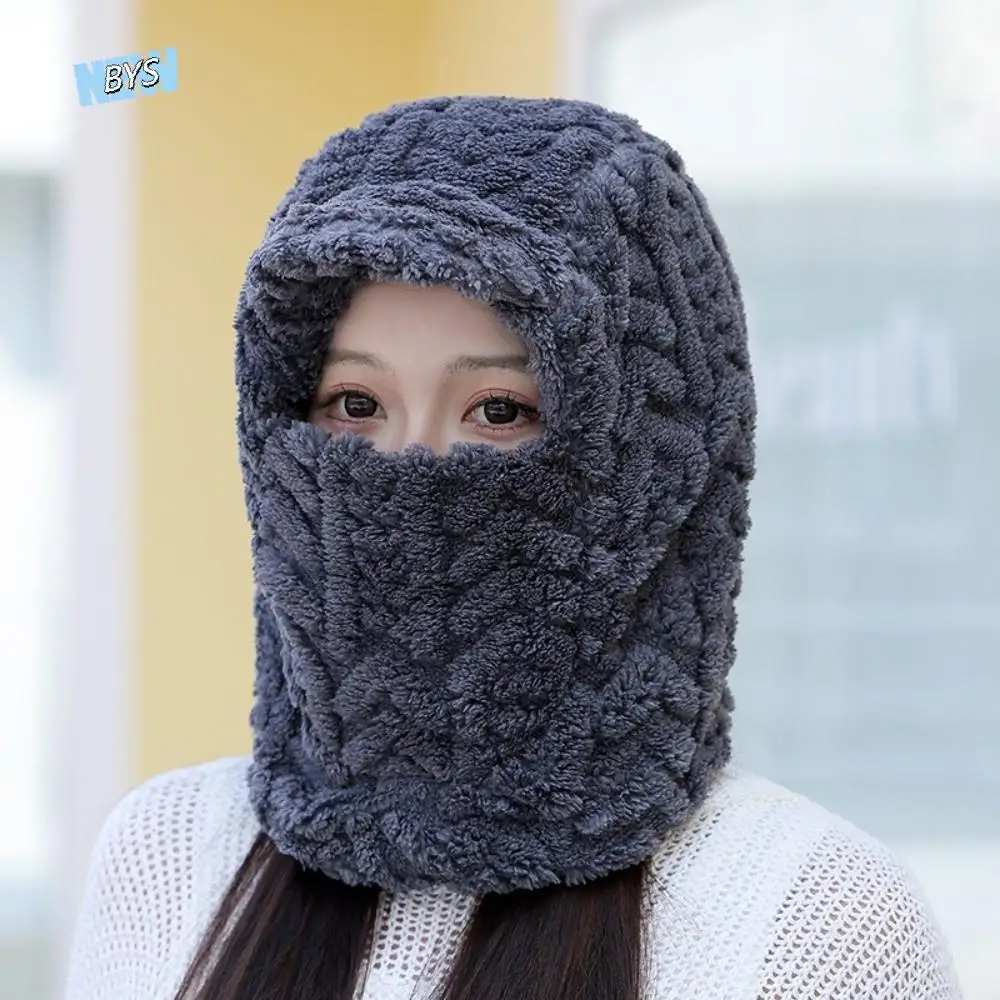 

Personality Adjustable Strap Warm Wrap Head Hat Polyester Soft Compact Cap Scarf All-match Solid Color Winter Pullover Cap Women