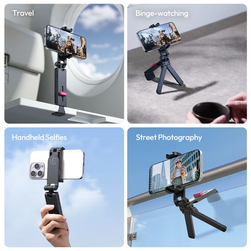 ​ Ulanzi MA89 Uchwyt na Telefon do Smartfona Statyw Selfie Stick z Zaciskiem Dolnym 30MM do Biurka Ściany Sklonionego — zdjęcie produktu 6
