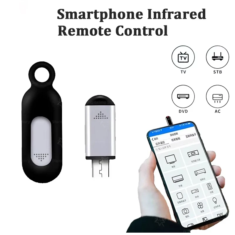 الهاتف المحمول التحكم عن بعد TypeC آيفون IR الناسف محول العالمي الأشعة تحت الحمراء الذكية عن بعد للتلفزيون مروحة الهواء 2025