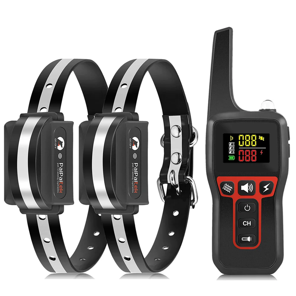 Rechargeable IP67 Waterproof Collars  Electric Dog Training Collar with Remote for 2 Dogs