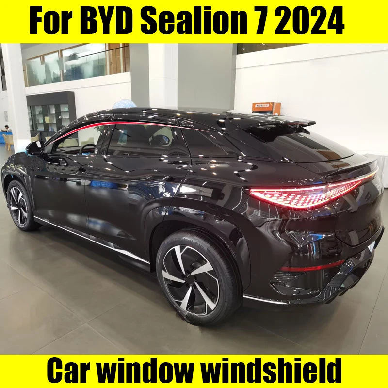 For BYD Sealion 7 2024 Blackened car windows weather shields PC material exterior protective components