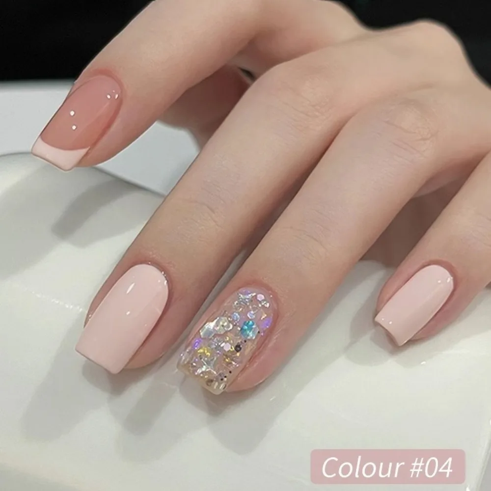 

Лак для ногтей высокой насыщенности, клей, девятиквадратная сетка, розовый гель-лак, долговечный, 9-цветный, полутвердый лак для ногтей