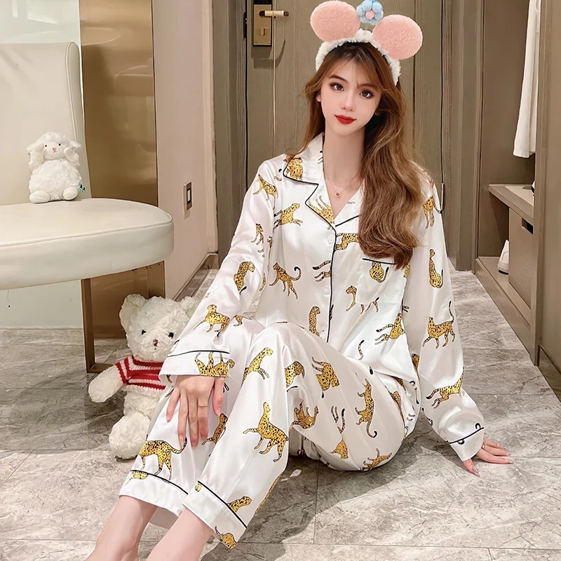 Aesthetics Fashion Trendy Graphic Women\'s New Pajamas Classy Art Print Lady Sleepwear 2024 New Spring Casual Female Lounge Y2k