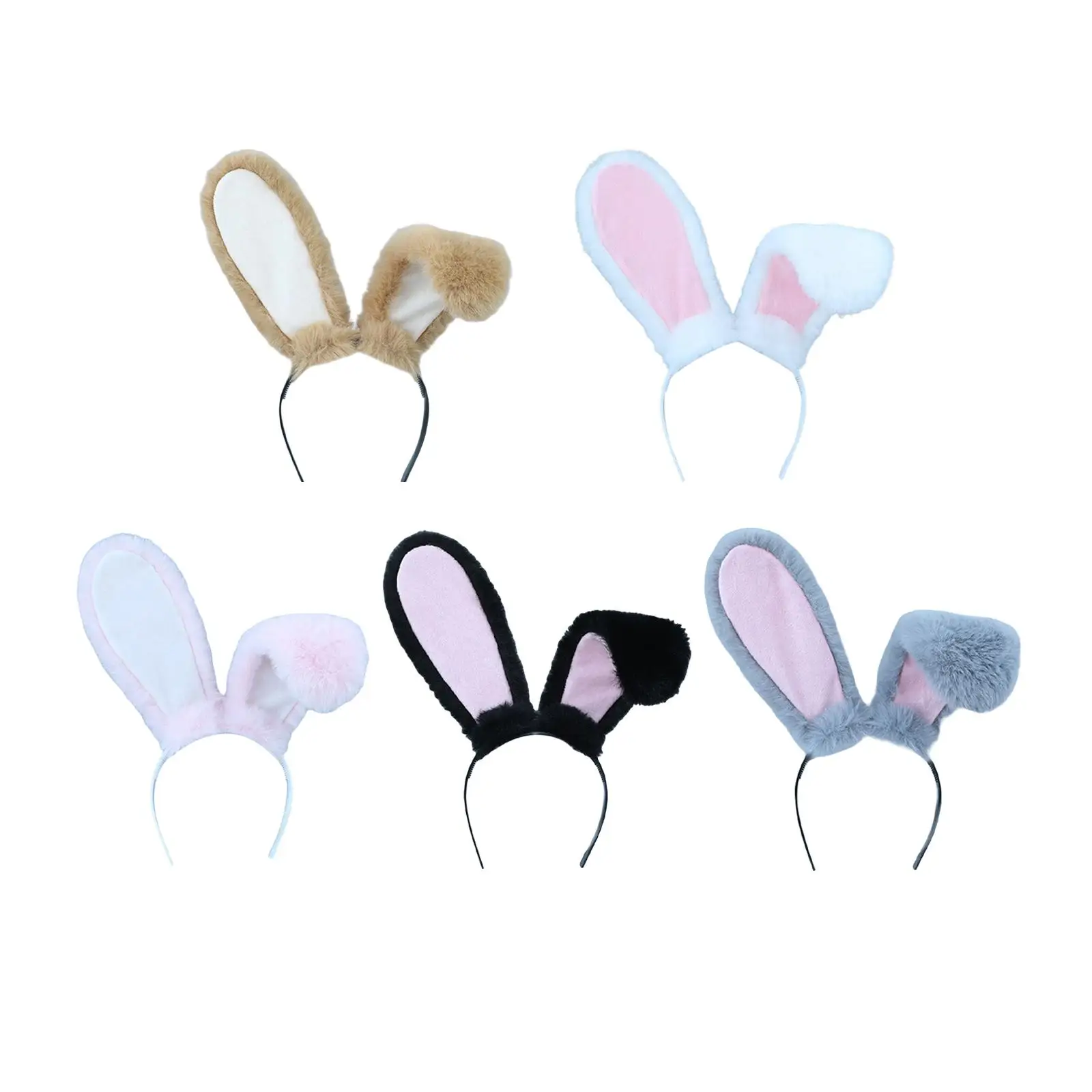 Plush Long Ear Hair Hoop Ears Headwear for Christmas Birthday