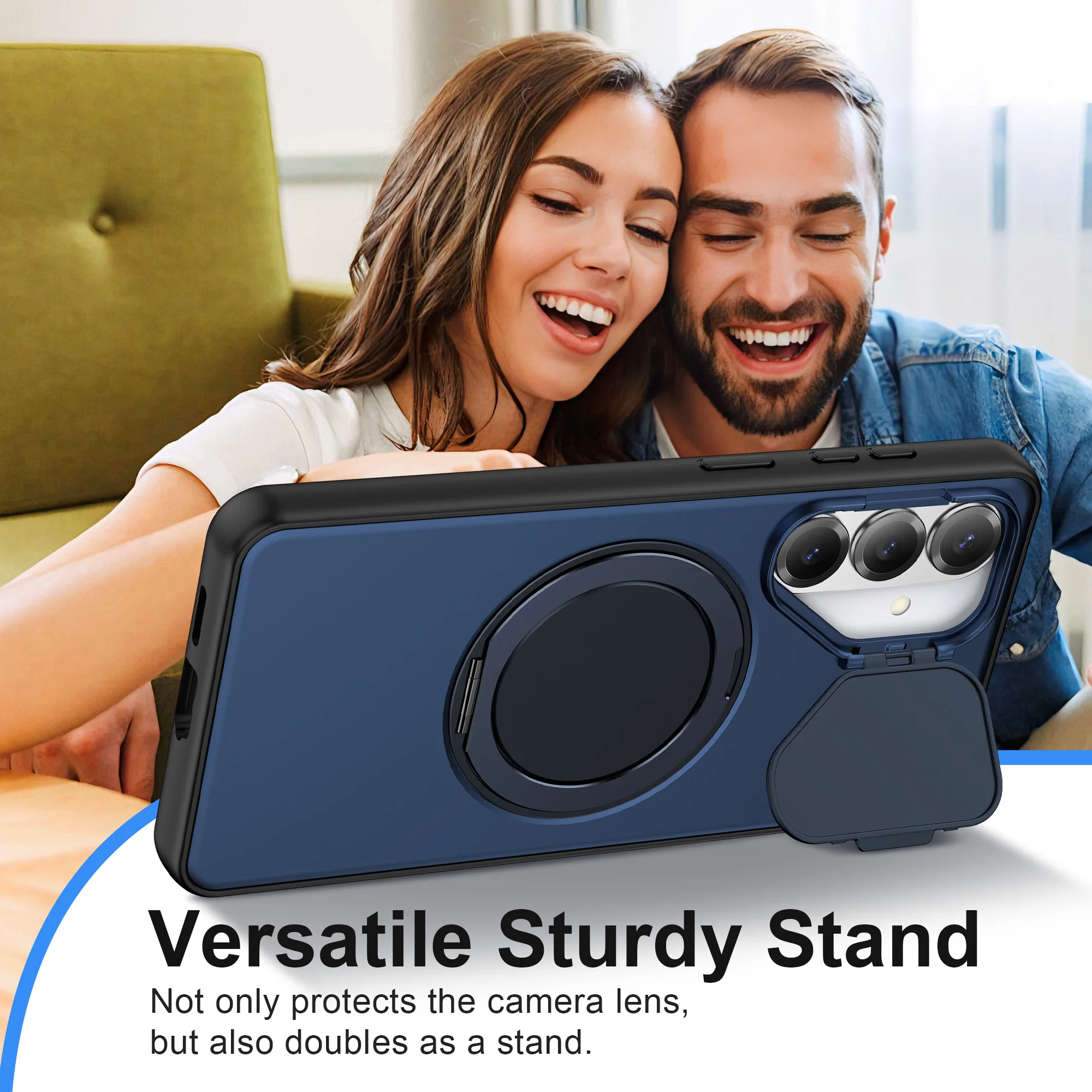 Flip Camera Protect for Magsafe Magnetic Bracket Phone Case for Samsung S26 Ultra S25 S24 Plus A57 A37 A17 A56 A36 A26 Cover