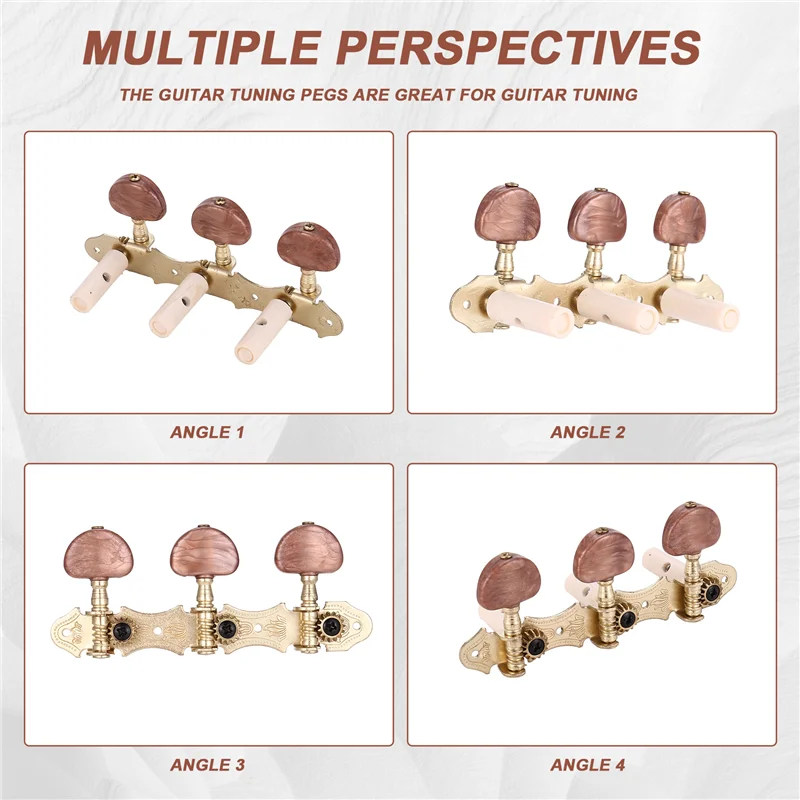 Chevilles de réglage de cordes de guitare classique A12E-gauche droite, têtes de Machine, touches de réglage 3L3R, accessoires de guitare professionnels