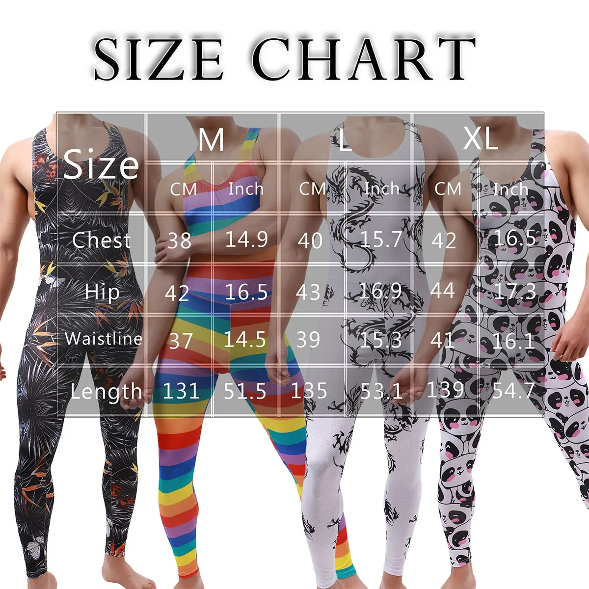 Sexy Men's Undershirts Leggings Pajama Male Breathable Jumpsuits Leotard Underwear Printing Wrestling Singlet Bodysuits Homewear