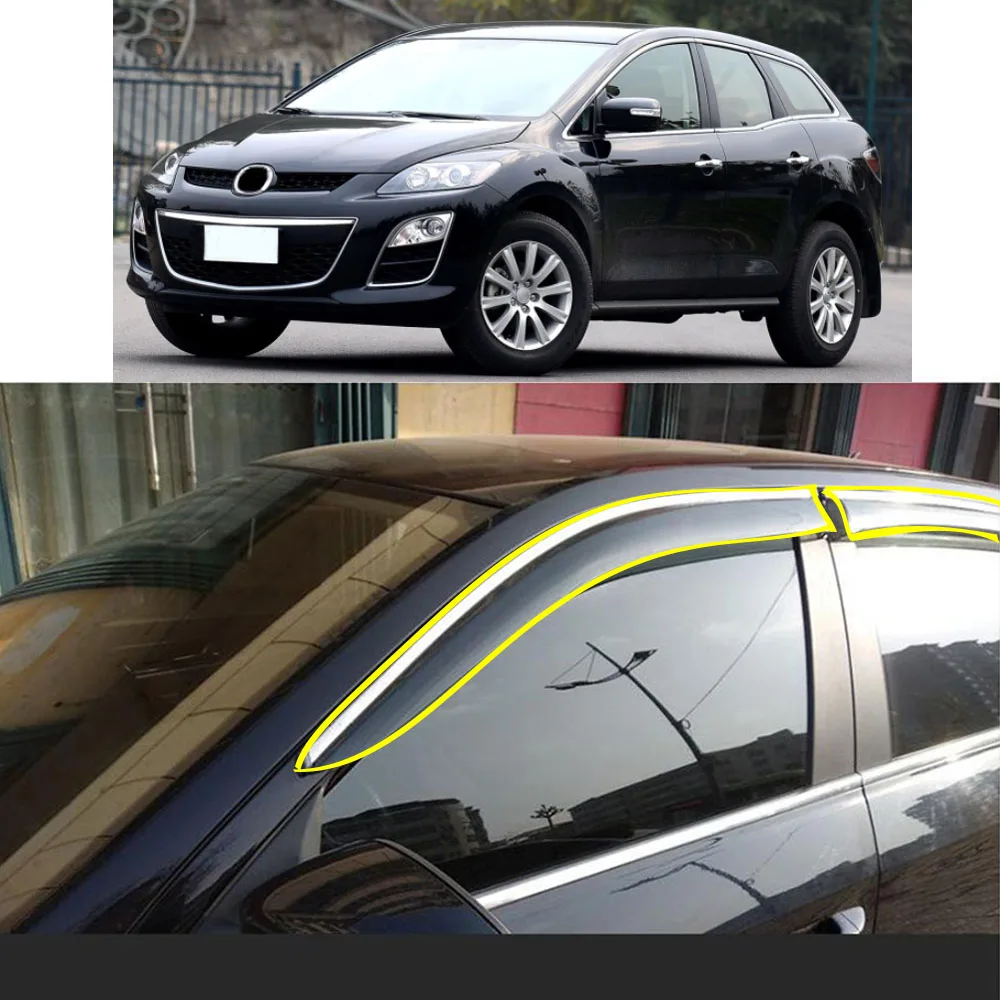 

Car Sticker Plastic Window Glass Wind Visor Rain/Sun Guard Vent Parts For MAZDA CX-7 CX7 2010-2011 2012 2013 2014-2015 2016