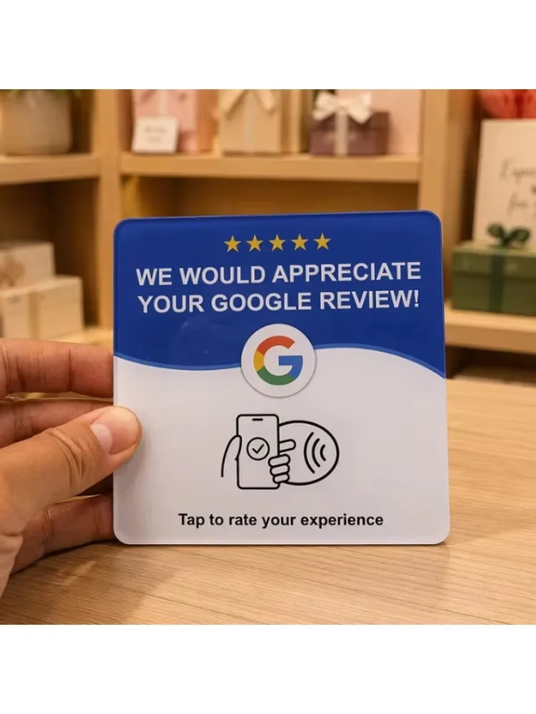 10 Stück wiederverwendbare Google-Bewertungskarte mit NFC-Funktion, programmierbare NFC-Karte für Bewertungen auf Google, benutzerfreundlich, zeitsparend, direkt ab Werk erhältlich.