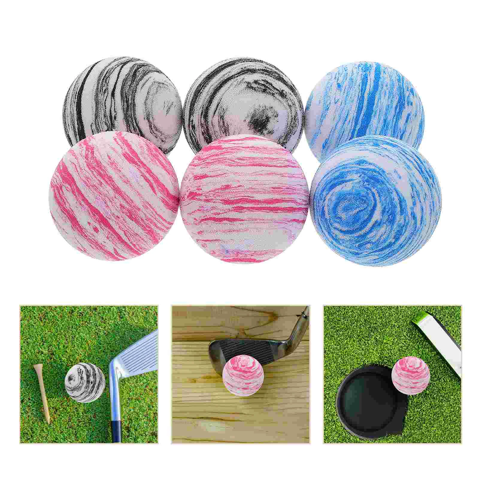

6 Pcs Golf Cat Bouncy Fake Balls Practice for Women Toys Eva Exploding Soft