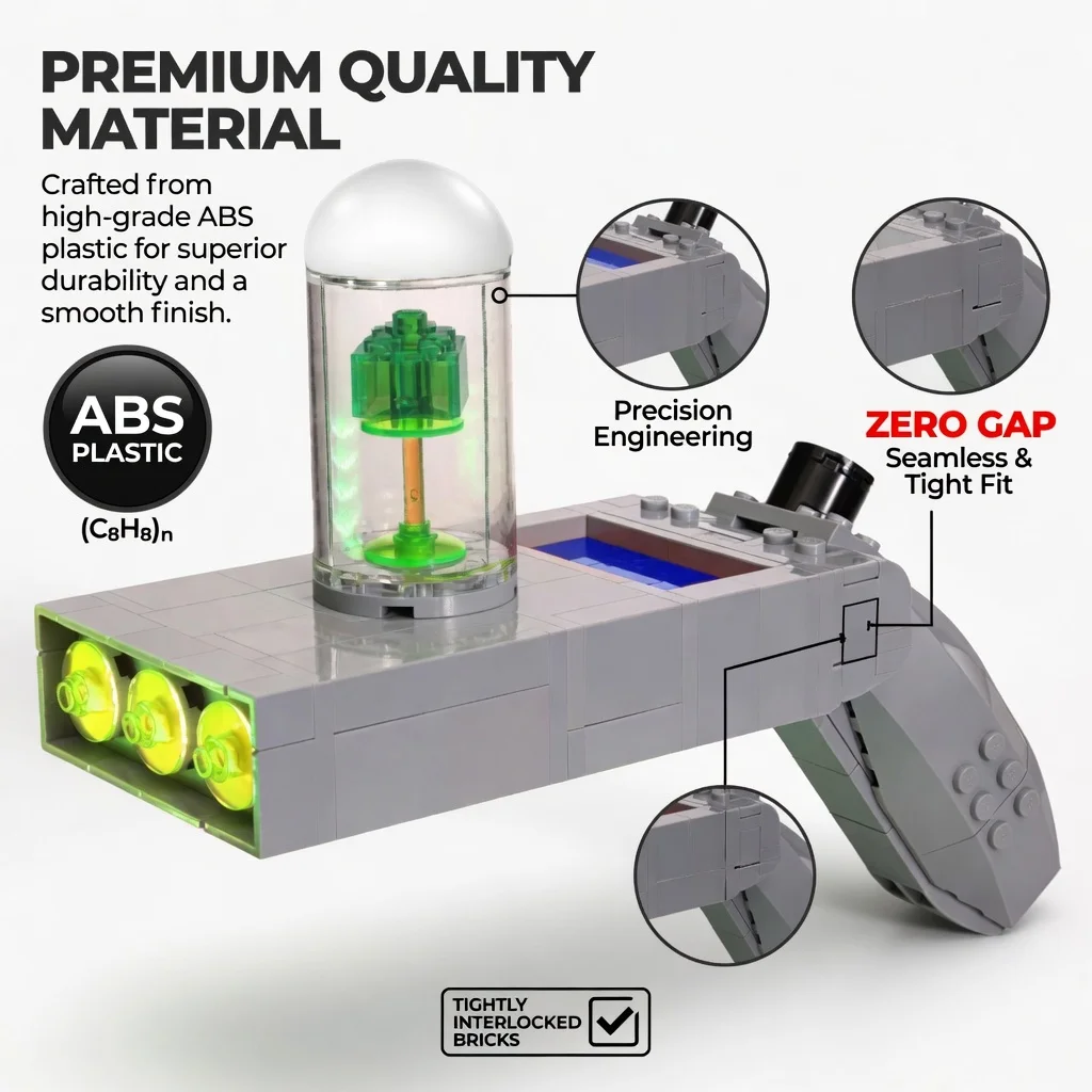 MOC Sci-Fi Portal Gun Building Blocks Space Traveler Teleport Device Model DIY Bricks Creative Desktop Display Adult Gift