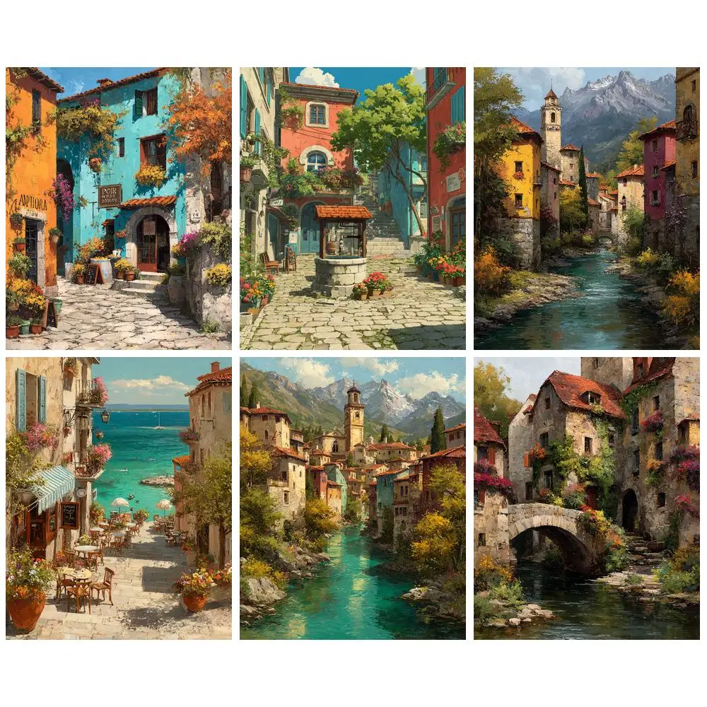 

GATYZTORY Painting by numbers Scenery Handpainted Art 40x50cm DIY Paint by numbers Adults crafts Number painting Home decor