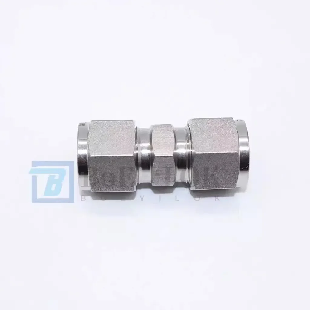 316L stainless steel card sleeve straight connector 1/4 instrument air supply pipe intermediate connector 3/8