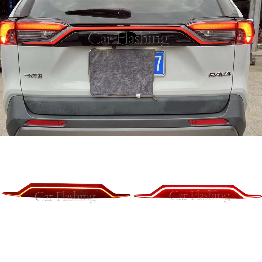 Auto Led Achterbumper Achterlicht Voor Toyota Rav4 2019 2021 2022 2023 Rijden Remlichten Dynamisch Streamer Achterlicht Mistlamp