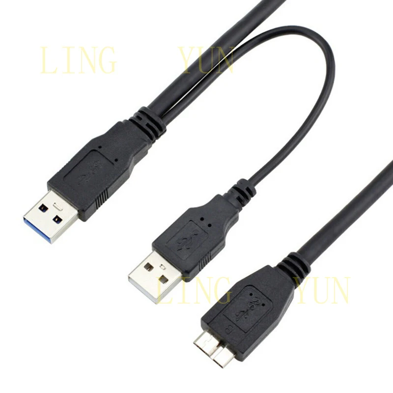 Z  Dual USB 3.0 A Male with USB power to Micro USB 3.0 Y cable for Mobile Hard disk