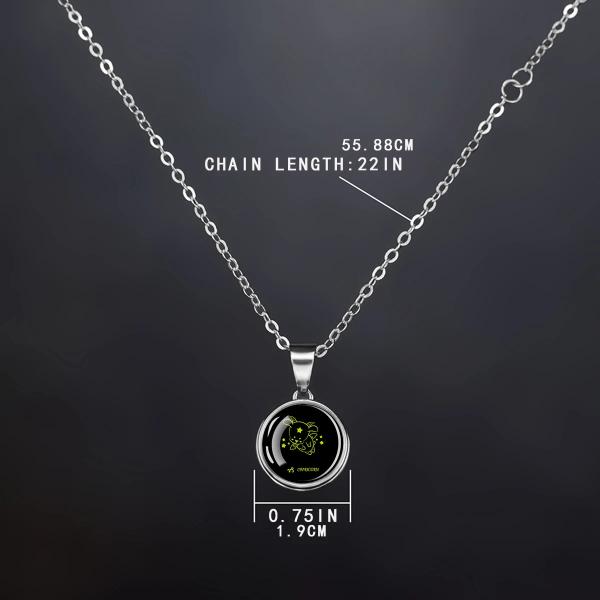 1PC Cute Cartoon Twelve Zodiac Pattern Necklace, Glass Inlaid Buckle Pendant, Suitable for Holiday Gifts, Birthday Gifts