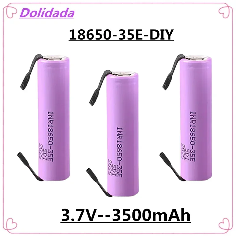 

100%18650-35ERechargeable Battery 3500mah 3.7V Lithium Battery with Soldering Tab Suitable for Flashlight Drone Electric Vehicle