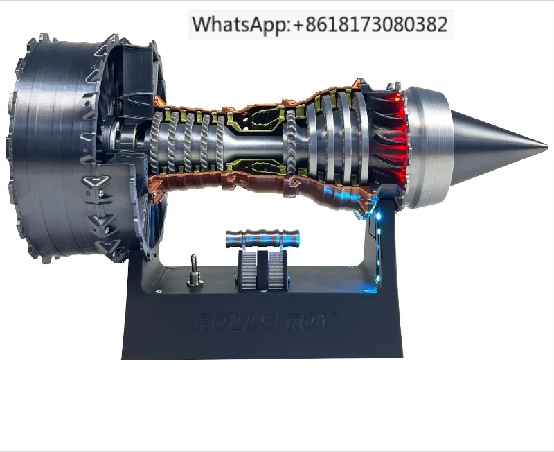 Aircraft turbofan turbojet engine model engine printing simulation toy with tail flame LED light