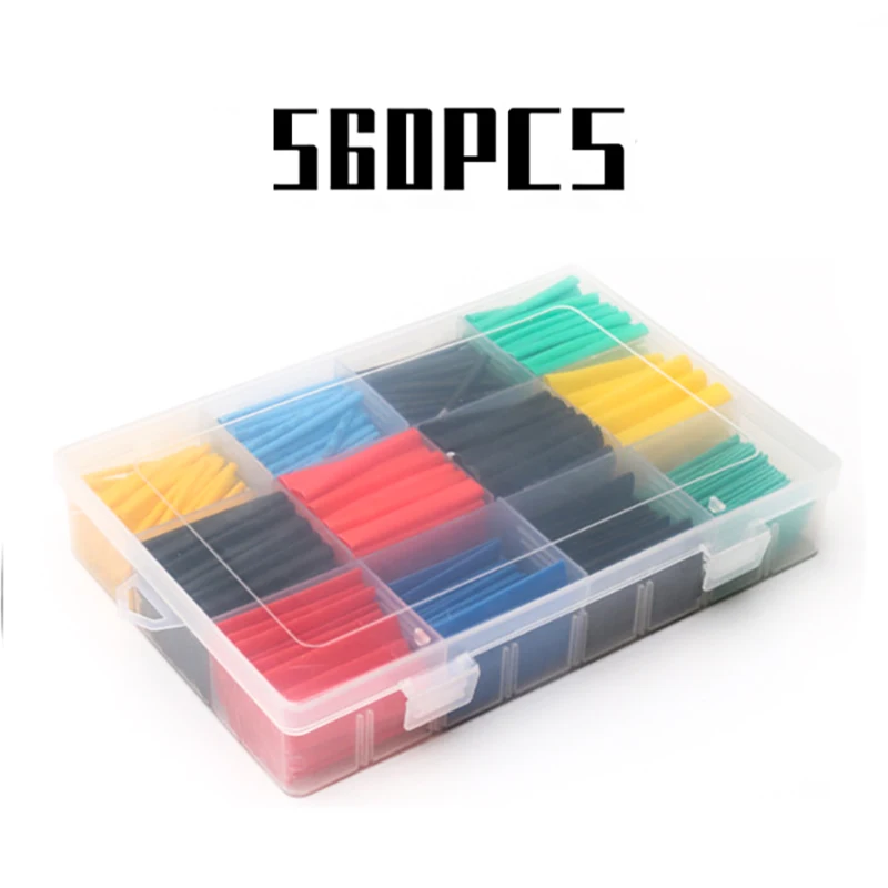 

560pcs 12model box Heat Shrink Tubing Insulation Shrinkable Tubes Assortment Electronic Seal Wire Connectors Cable Sleeve