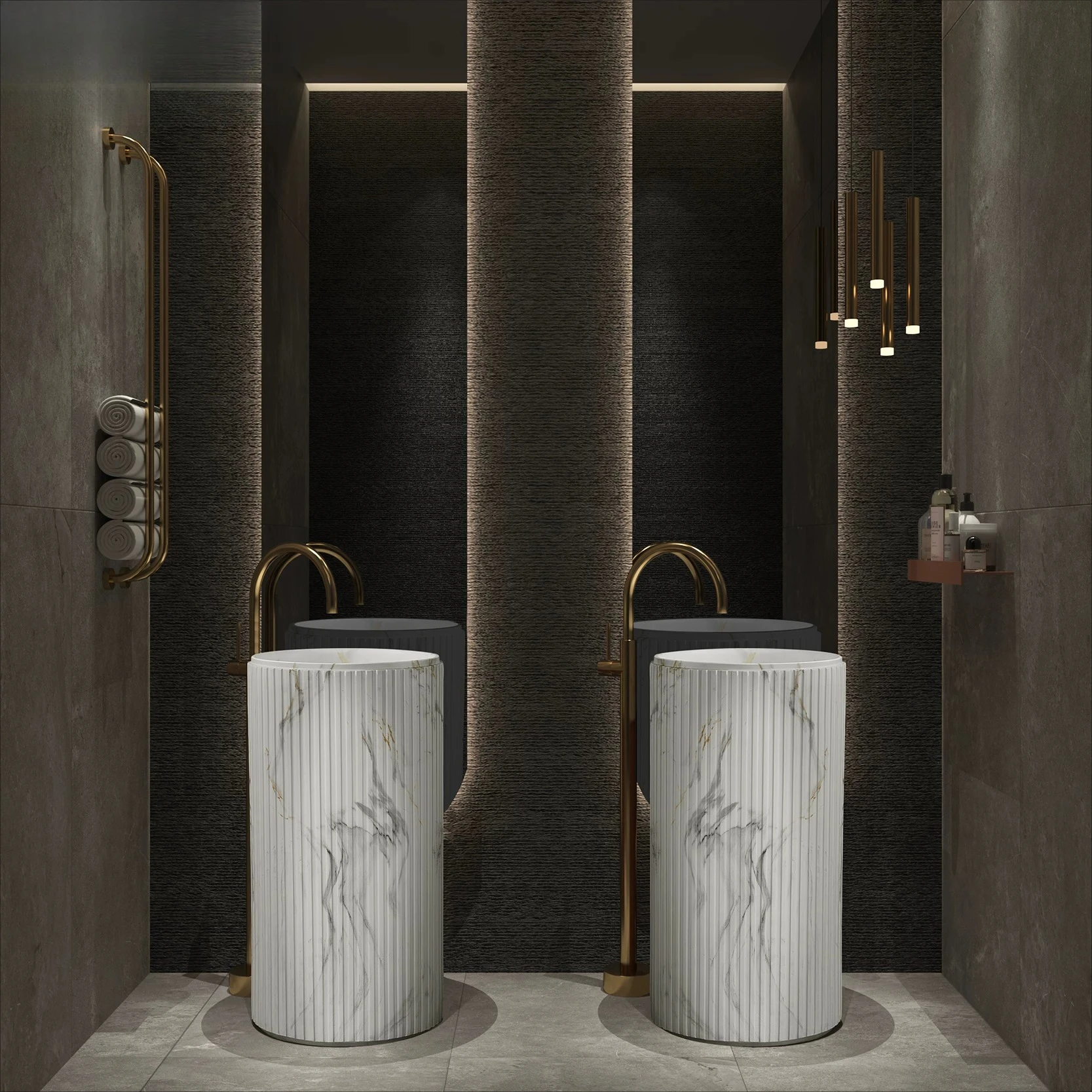 Italian Simple Modern Personality Column Basin Designer Integrated Marble Washbasin Creative Art Washbasin