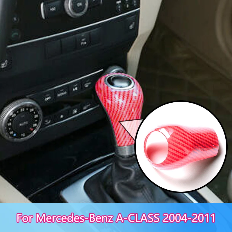 

1Pcs ABS Carbon Fiber Car Styling Gear Shift Knob Gear Head Cover Stickers For Mercedes-Benz A-CLASS 2004 2005-2011Accessories