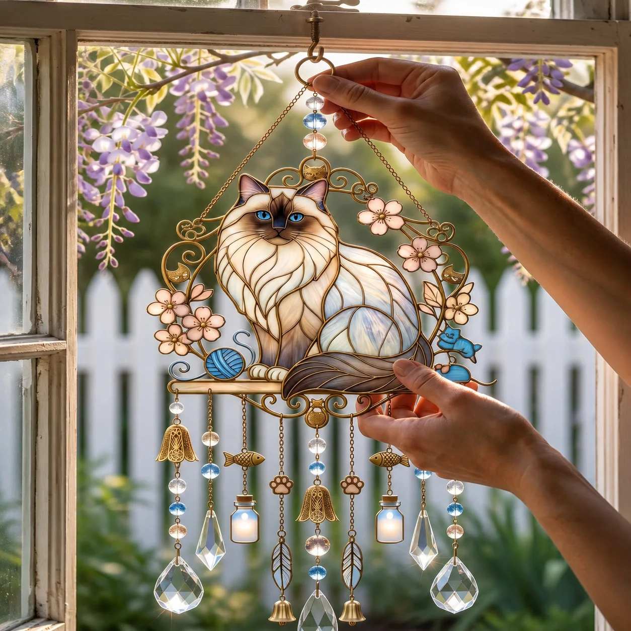 Themed Hanging Decoration Themed Crystal Drop Decor Acrylic Suncher Light Refracting Window Hanging Ornament For Christmas Gift