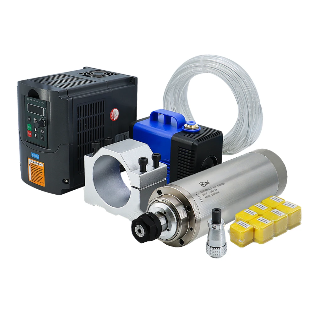HLTNC High Speed 80MM 1.5KW ER11 ER16 110V/220V/380V 24000RPM Air Cooling Mini CNC Spindle Motor for CNC Router Machine