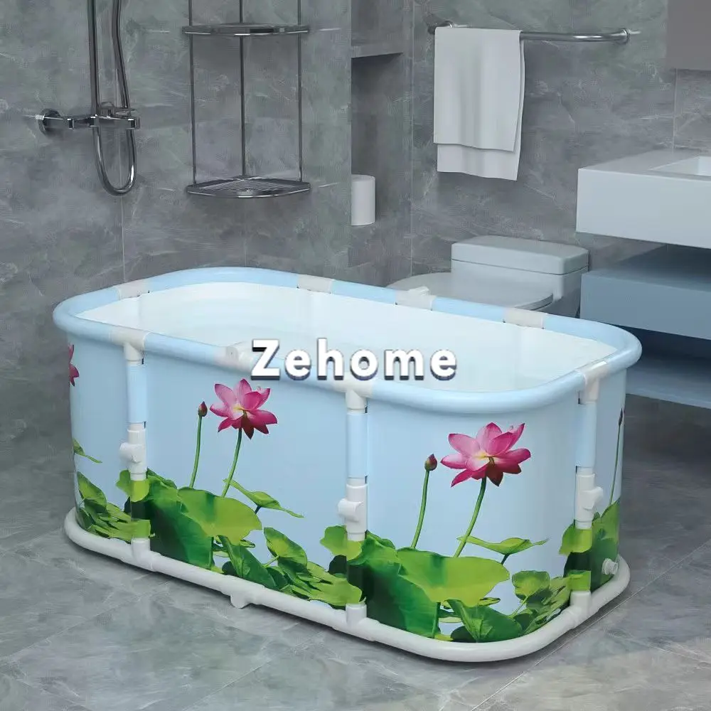 foldable couple's bathtub, one front and one rear, home bath tub for full-body soaking, foldable bath tub, no installation