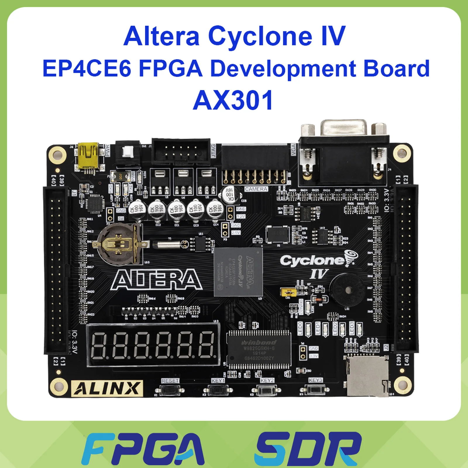 alinx-ax301-fpga開発ボード-cyclone-iv-ep4ce6-ax301b-ax4010-ep4ce6f17c8-ep4ce-fpgaボード