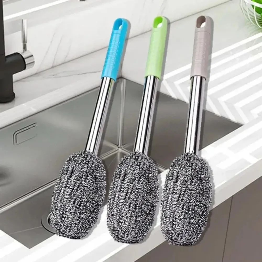 New Portable Steel Wool Cleaning Brush No Shedding Durable Steel Wool Brush Multi-functional Toilet Brushss