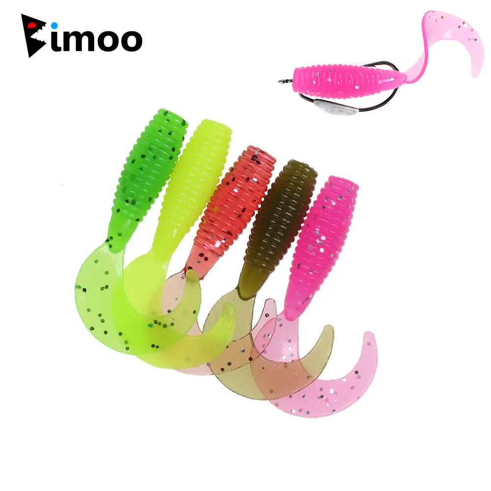 Bimoo 2.6cm 3.5cm Mini Soft Grub Lure Silicone Bait Volume Tail Worm Lure Wobblers Artificial Larva Shad Fishing Swimbait Tackle