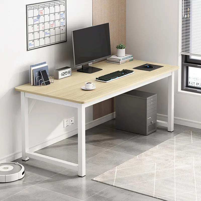 

!@Modern Simple Design Computer Desk High Quality Office Laptop Table with Wooden Shelf for Gaming Bedroom Use