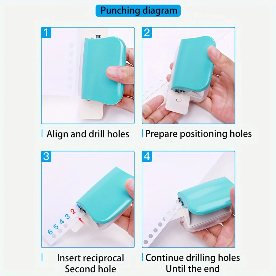Picture 6: 1pc 6-hole Punch, Loose-leaf Book DIY Binding Supplies, Notebook Journal Binding Office Paper Cutter