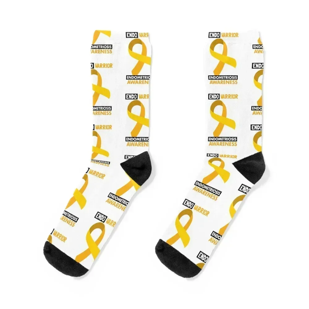 

Endometriosis awareness ribbon Socks professional running football sports stockings anime Socks Women's Men's