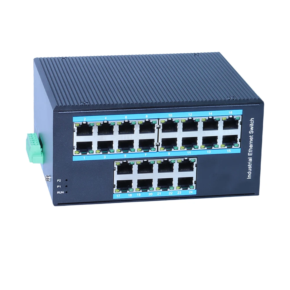 Non-network Management Industrial-Grade 24-Port 100Mbps RJ45 Electrical Eort, Without POE, Rail-mounted Network Switch