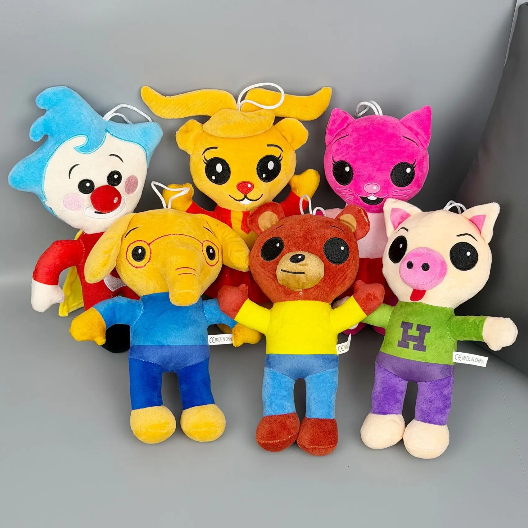 

Classic Cartoon Anime Plim Plim Magician Joker Elephant Bear Pig Plush Toys Cute Growing Together Toys For Boy Girls