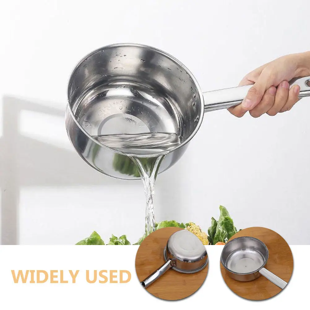 Professional Stainless Steel Water Ladle Integrated Molding Long Handle Non Slip Grip Heavy Duty Ladle for Cooking Cleaning Home
