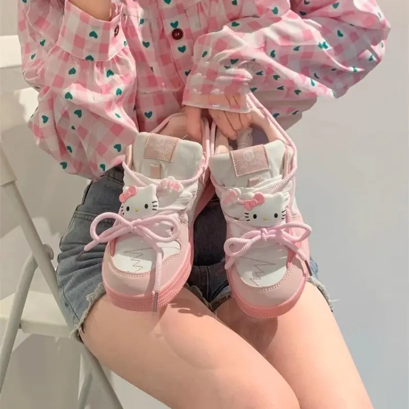 

Sanrios Anime Hellokitty Child Board Shoes Kawaii Comfortable Cartoon Sports Shoes Summer Cute Mesh Shoes Running Shoes Girl Gif