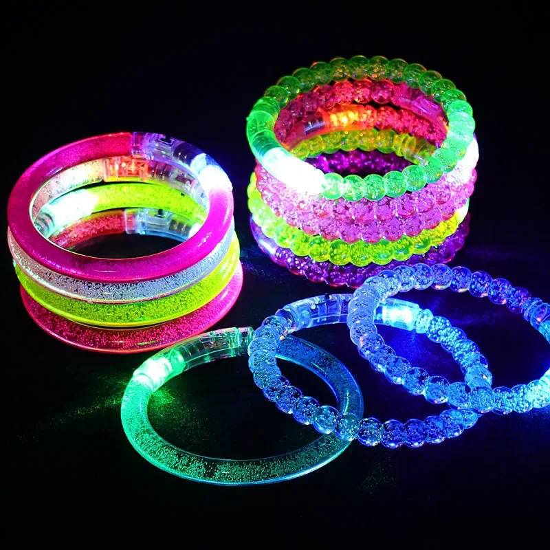 10/1pcs Glow Sticks Bracelets Party Supplies Glow In The Dark LED Flashing Wrist LED Luminous Bangle Bracelet Light Toys Wedding