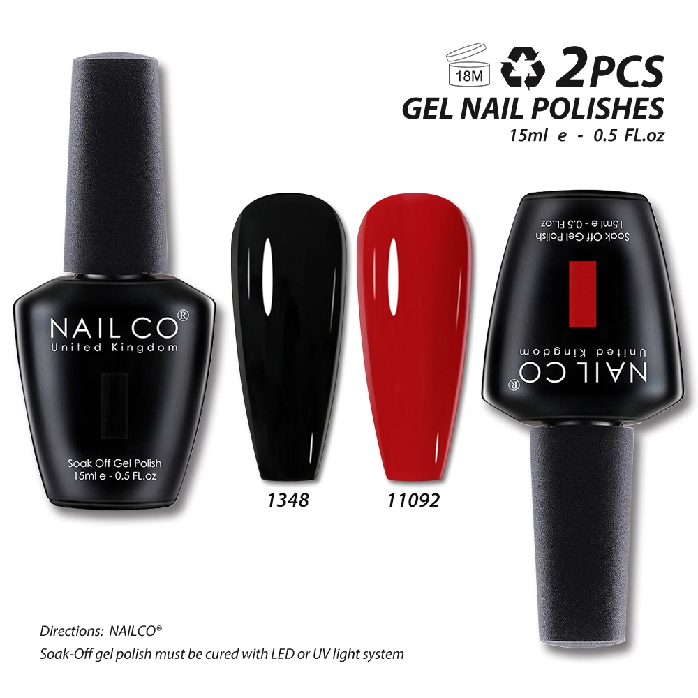 NAILCO 15 مللي قاعدة معطف معطف فوقي UV جل طلاء الأظافر 2 قطعة/المجموعة ألوان Lakiery Hybridowe Vernis Esmalte نقع قبالة رسومات أظافر مانيكير #3