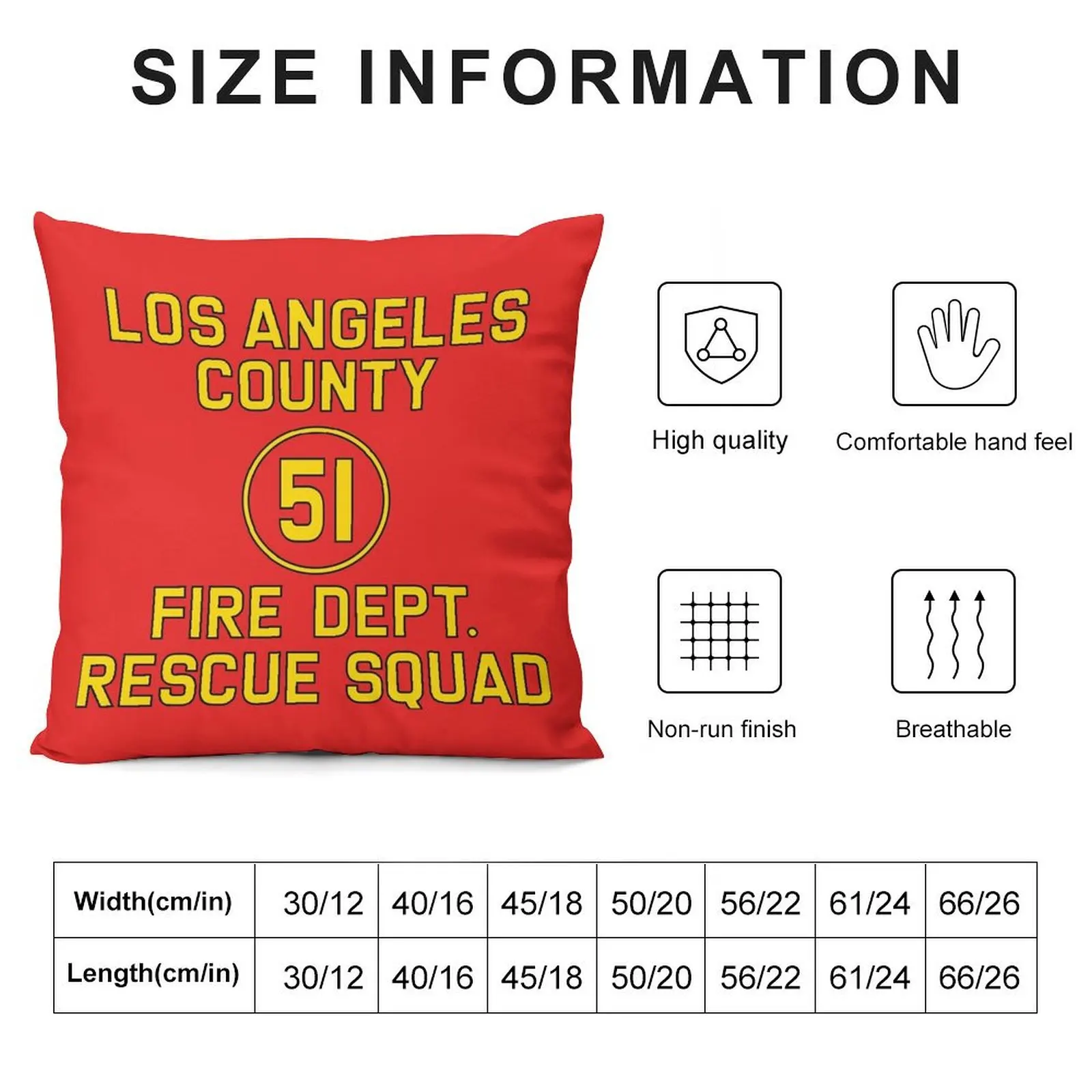 Emergency Squad 51 Side of Truck Reproduction Logo Throw Pillow Pillow Cases Cushion Cover For Sofa ornamental pillows pillow