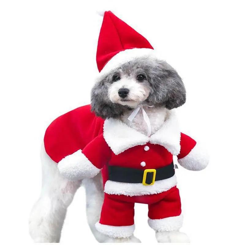 Dog Santa Costume Funny Pet Cosplay Clothes Santa Claus Funny Dog Cat Costumes For Christmas New Year Holiday Pet Clothes