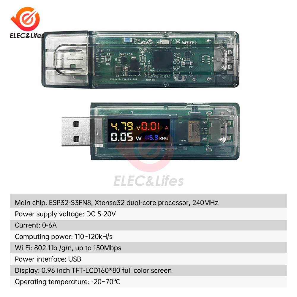 Voltage Meters Current Voltage Capacity Battery Tester USB Volt Current Voltage Doctor Charger Capacity Tester Meter Power Bank