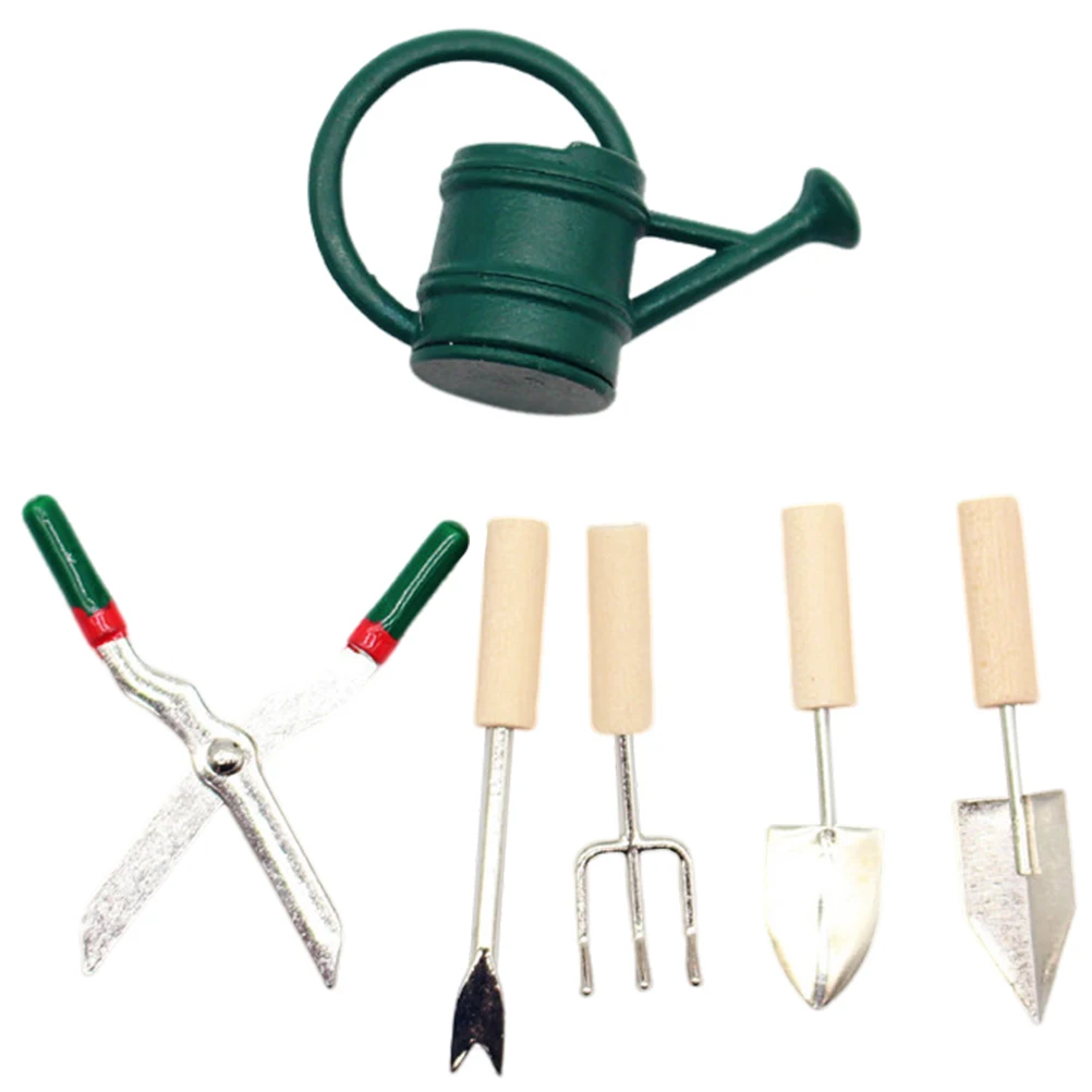 مجموعة واحدة من أدوات الحدائق المصغرة، مجموعة قوية وخفيفة الوزن لإكسسوارات حديقة المنزل الصغير، تخطيط المناظر الطبيعية الصغيرة، علبة سقاية صغيرة