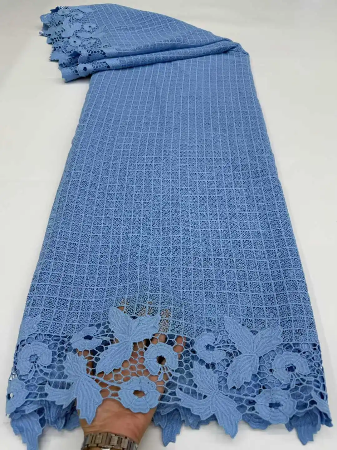 럭셔리 아프리카 기퓌르 코드 레이스 원단 2025 나이지리아 프랑스 수용성 레이스 원단 5야드 웨딩 드레스 재봉용