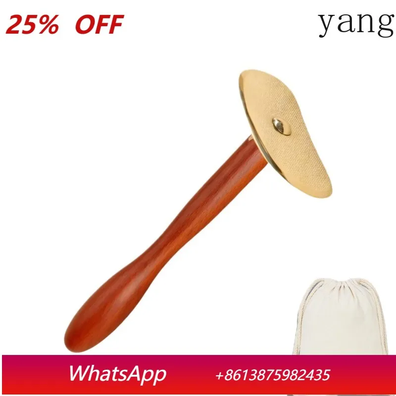 Wood & Brass Gua Sha Tool - Natural Massage for Face/Body, Lymphatic Drainage, Skin Care & Pain Relief