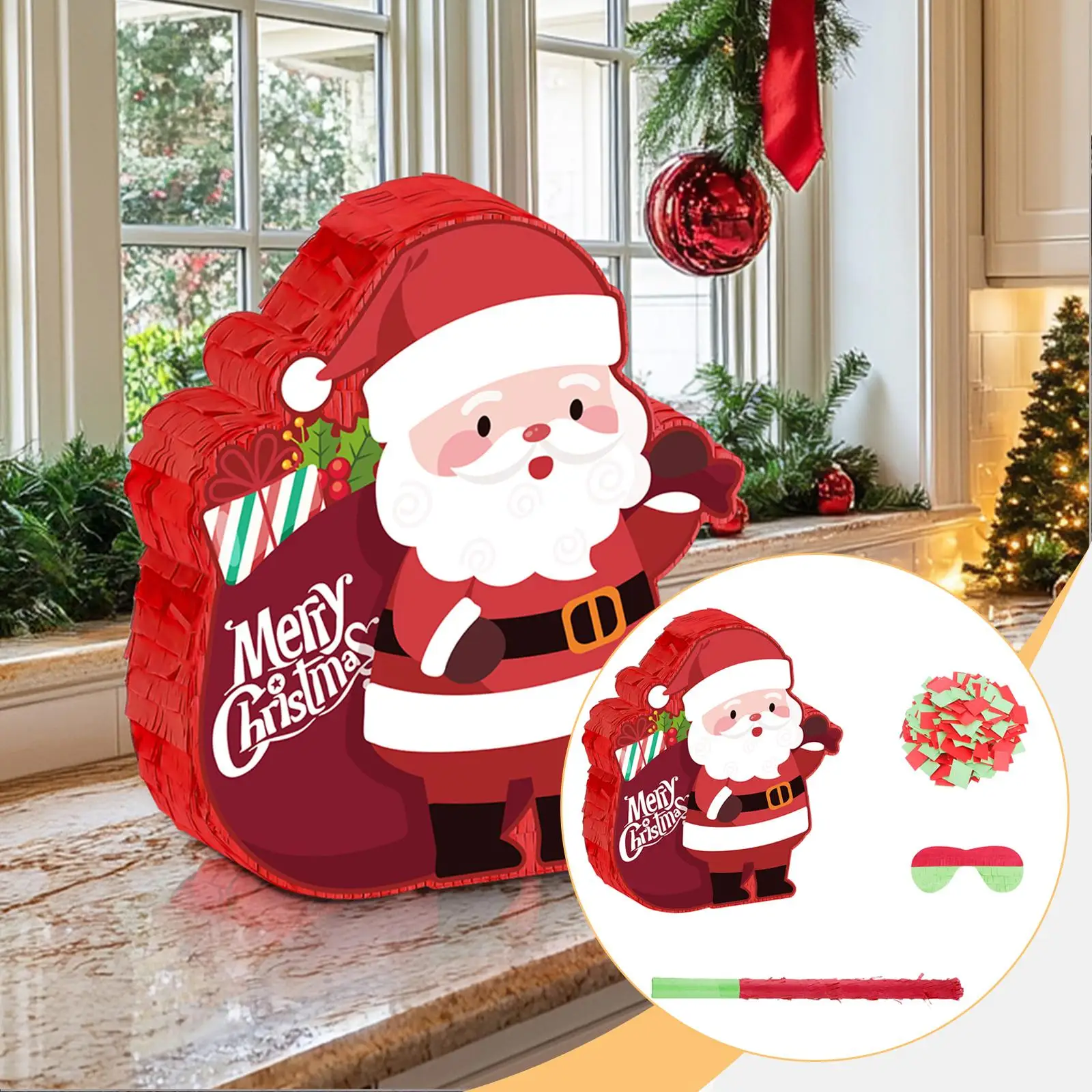 Santa Claus Pinata Hanging Decoration for Kids Party Festival School Events