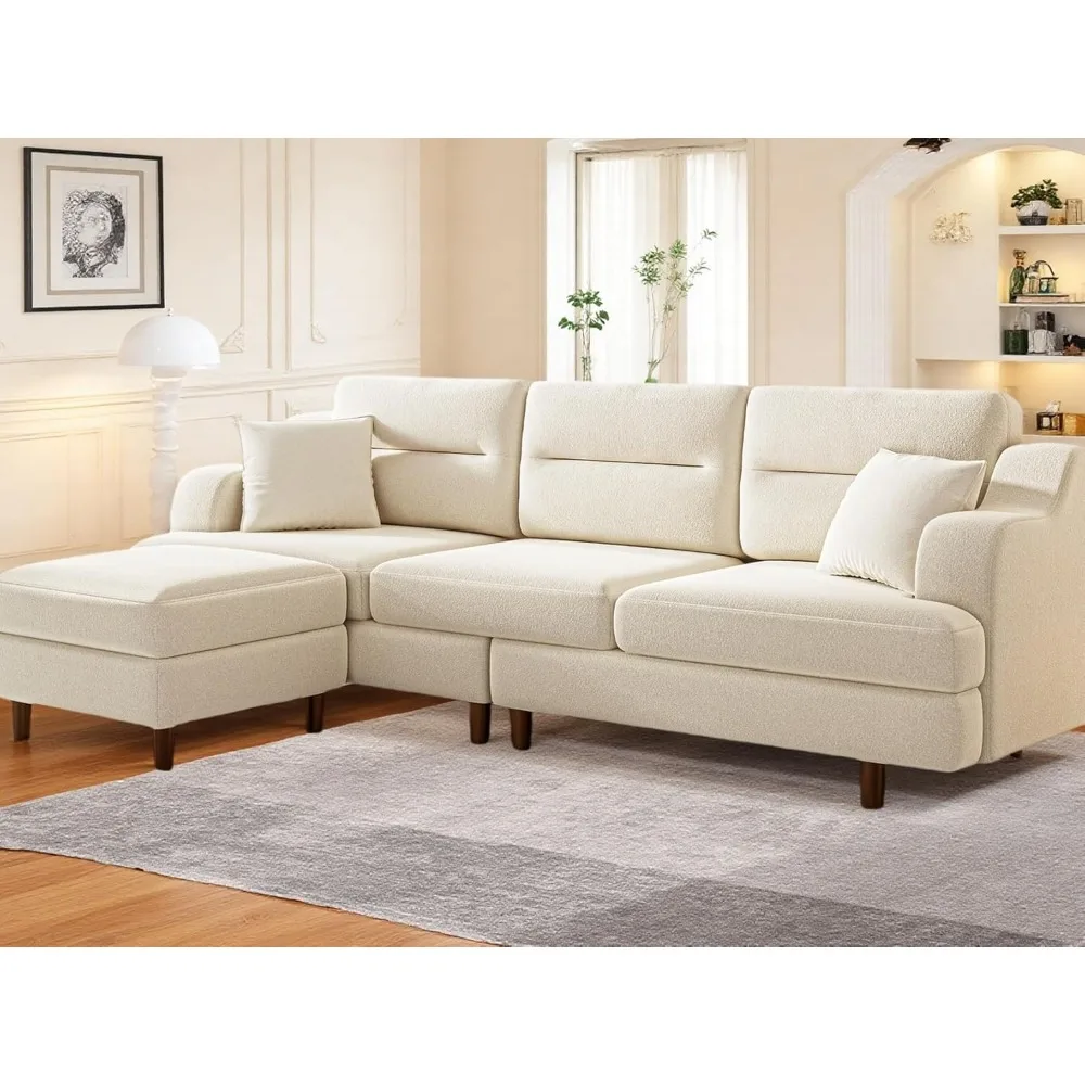 

Sectional Sofa Couch, 3 Seat L Shaped Couches with Storage, Upholstered Sectional Sofa with Armrest, Comfy Couches with Reversi