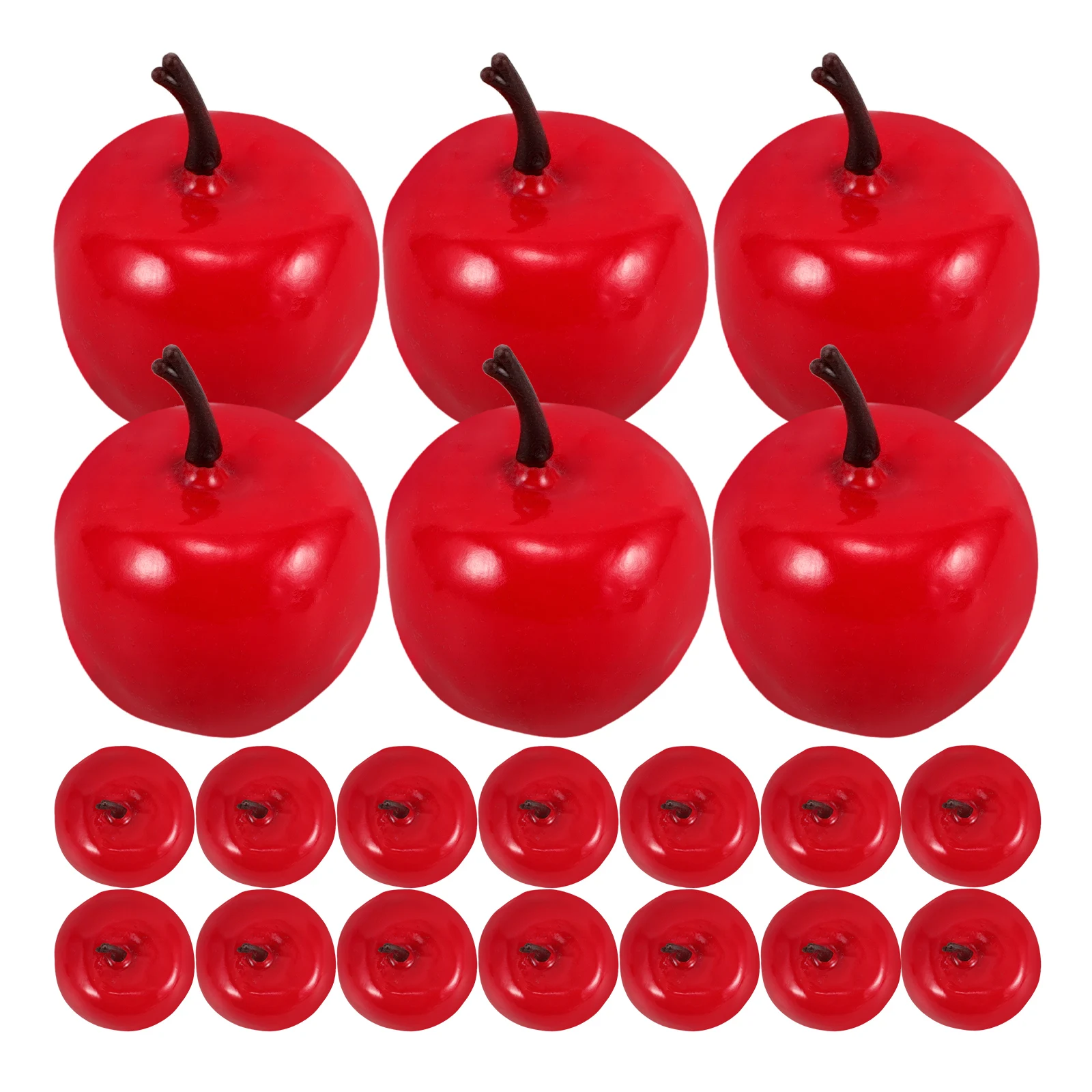 

20Pcs Artificial Red Realistic Lifelike Simulation Fruit Christmas Kitchen Table Centerpiece Photography Props Party